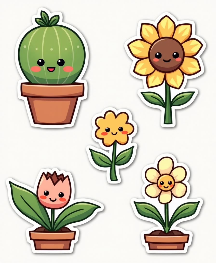 Flowers & Plants - Sticker Sheet v23